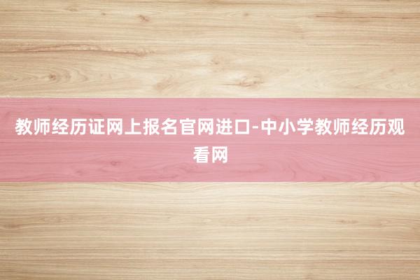 教师经历证网上报名官网进口-中小学教师经历观看网