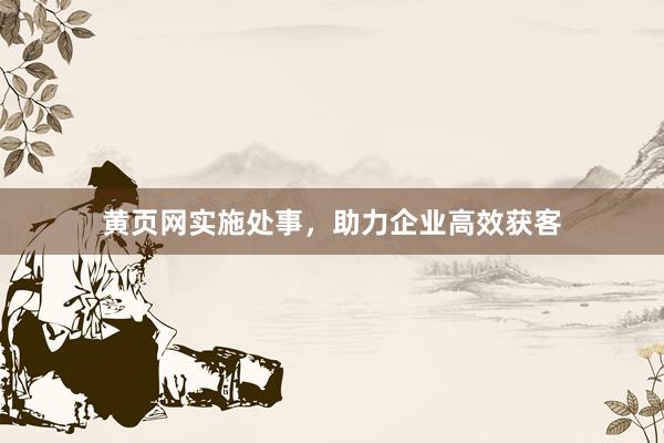黄页网实施处事，助力企业高效获客