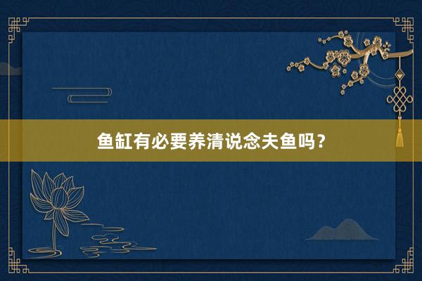 鱼缸有必要养清说念夫鱼吗？